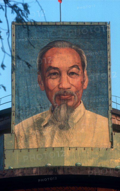 VIETNAM,   , Hanoi, Poster portrait of Ho Chi Minh