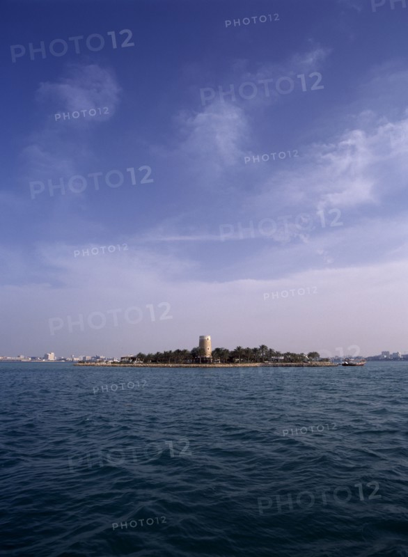 QATAR, Doha, Palm Tree Island Resort in Doha Harbour.