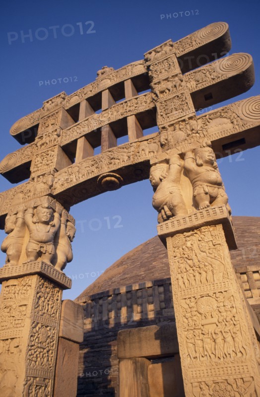 INDIA, Madhya Pradesh, Sanchi , Great Stupa and Torana