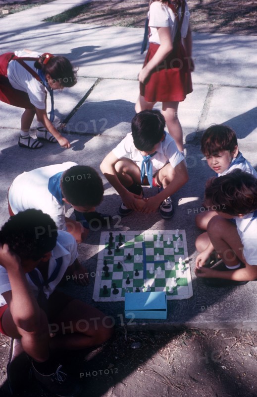 CUBA,  , Holguin, Schoolkids playing chess