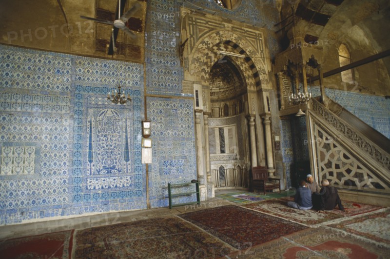 EGYPT, Cairo , Darb Al Ahmar.  Blue Mosque Interior