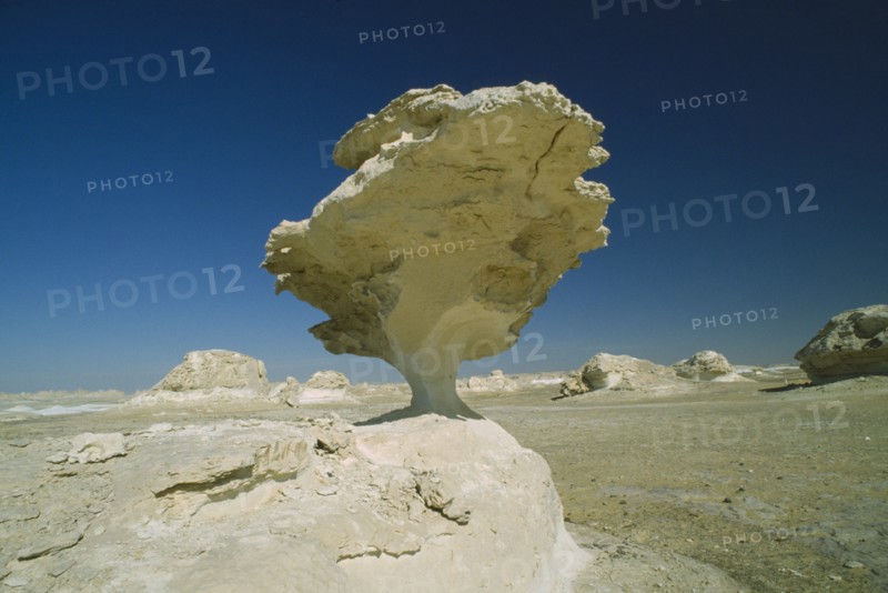 EGYPT, Western Desert, The White Desert, Chalk inselberg at the north end of the Farafra Oasis