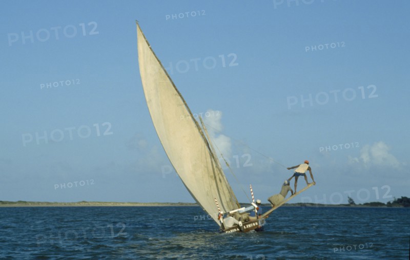 KENYA, Lamu, Dhow Off Coast