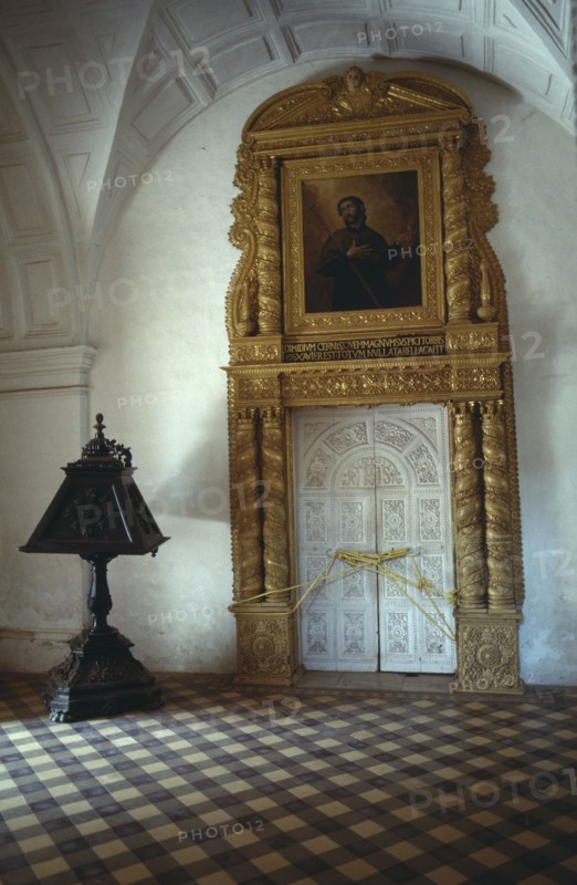 INDIA, Goa, Vellha, Bom Jesus Basilica. Tied door leading to the body of St Francis
