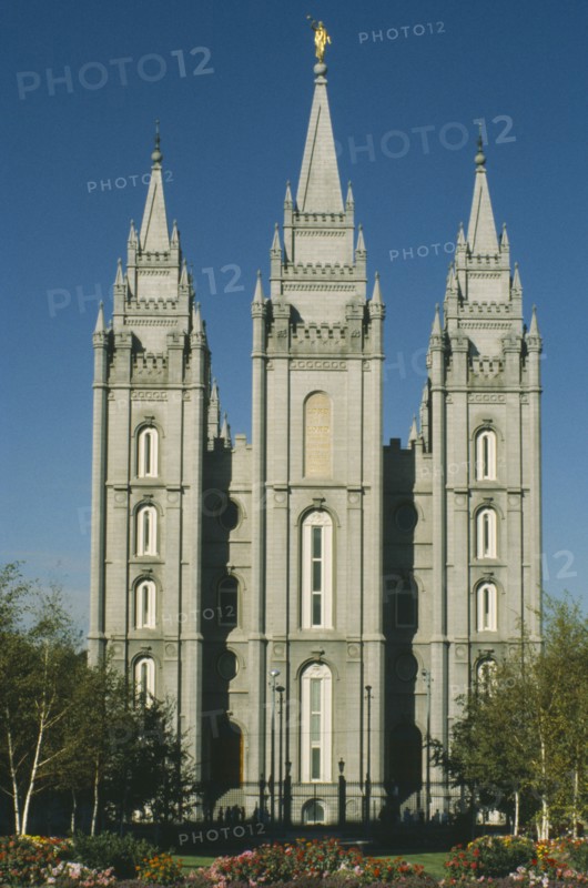 USA, Utah , Salt Lake City , Mormon Temple.