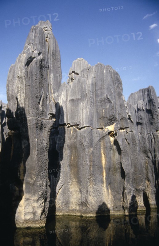 CHINA, Yunnan, Near Kunming, Stone Forest or Shilin. View of limestone pillars standing as high as 30 meters