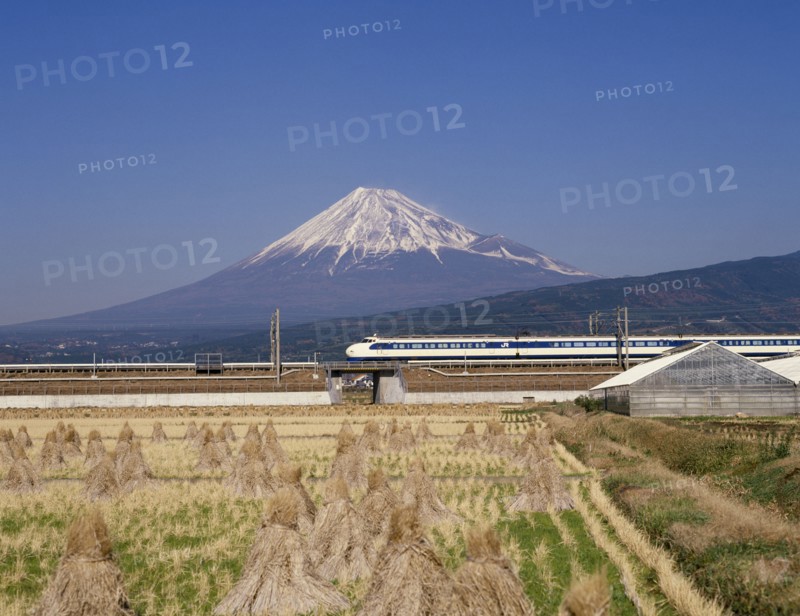 JAPAN, Honshu, Mount Fuji, Shinkansen Bullet Train