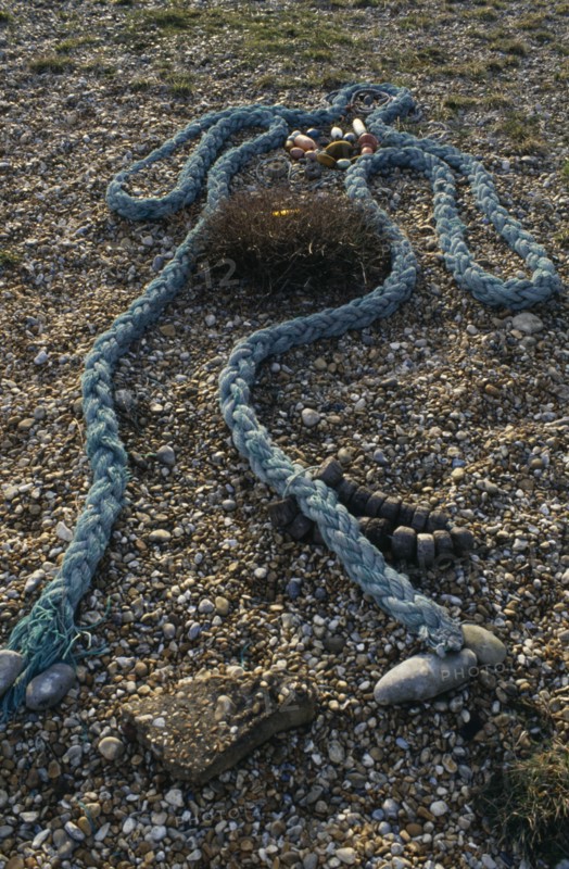 ENGLAND, Kent, Dungeness, Derek Jarmans garden.  Rope sculpture of Venus.