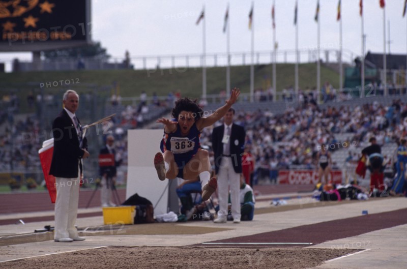10037061 SPORT Athletics Heptathalon Sonia Delprete competing in the womens long jump at the World Student Games.