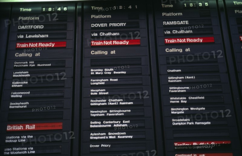 TRANSPORT, Rail, Departure Board, Train not ready display.