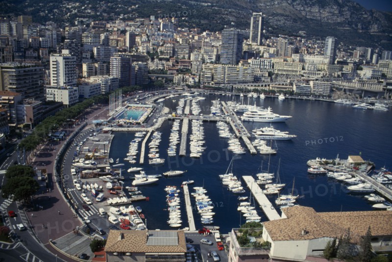 FRANCE, Cote d’Azur, Monte Carlo, Arial view over the harbour.