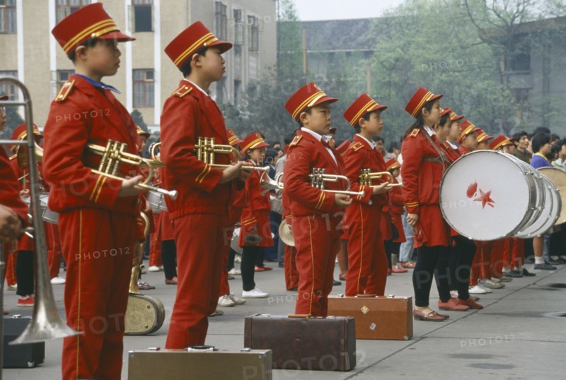 CHINA, Sichuan Province, Chengdu, Children in School Band