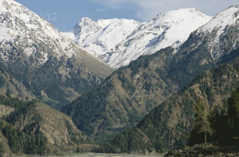 CHINA, Xinjiang, Tianchi, Tianshan Mountain landscape