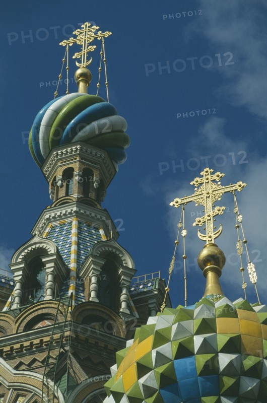 RUSSIA, St Petersburg, Orthodox towers of The Church Of The Resurrection