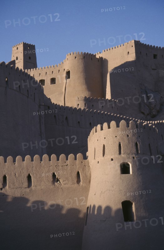 IRAN, Kerman Province, Bam, Arg e Bam Citadel Crenellations