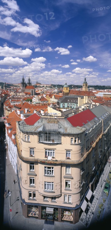 CZECH REPUBLIC, Stredocesky, Prague, View over city rooftops.