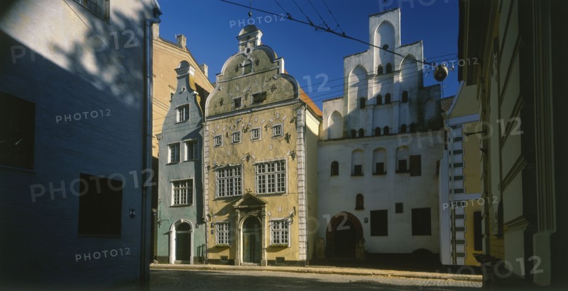 LATVIA, Riga, Extrerior of the Three Brothers.The Oldest houses in Riga