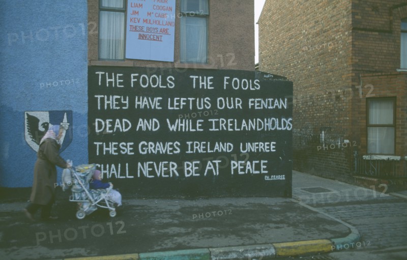 IRELAND,  North , Belfast, Mural quoting the words of P.H Pearse in the Beechmount Area.