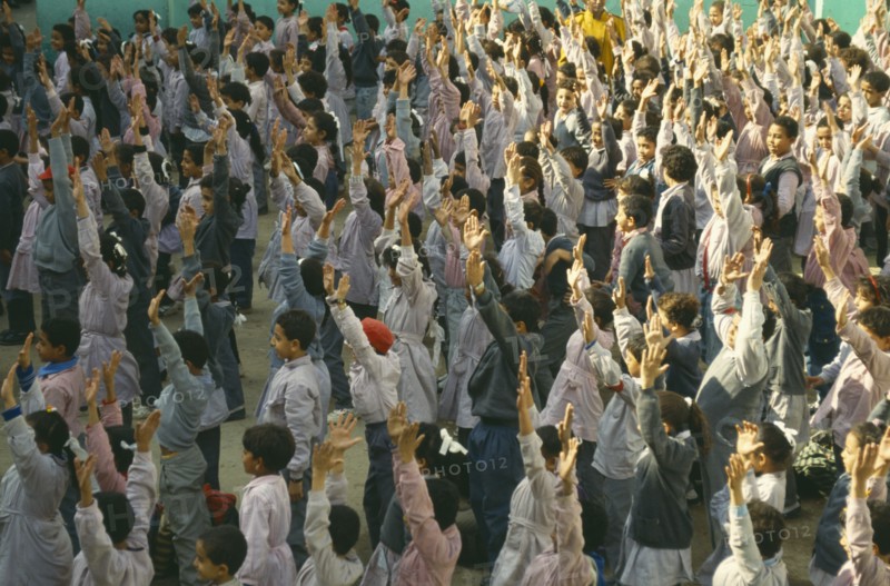 EGYPT, Cairo, Morning exercises in state school yard