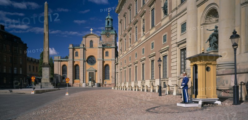 SWEDEN,  , Stockholm, The Royal Palace with Sentry on duty