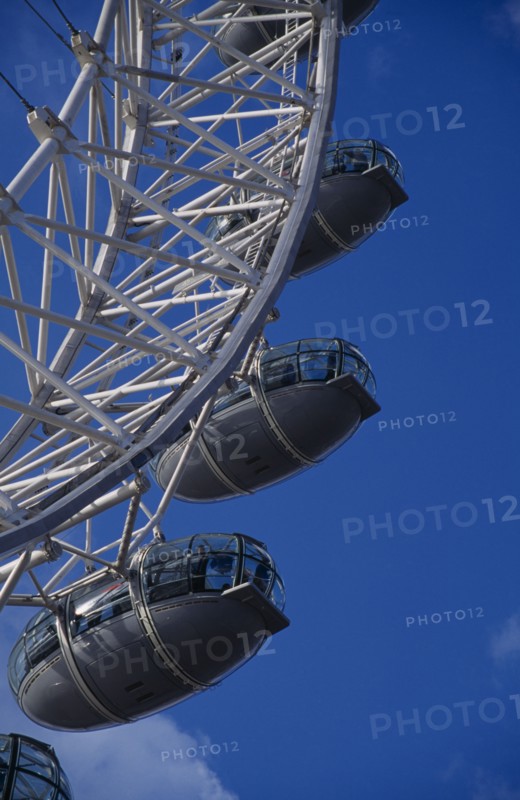 ENGLAND, London, Detail of the gondolas on the London Eye