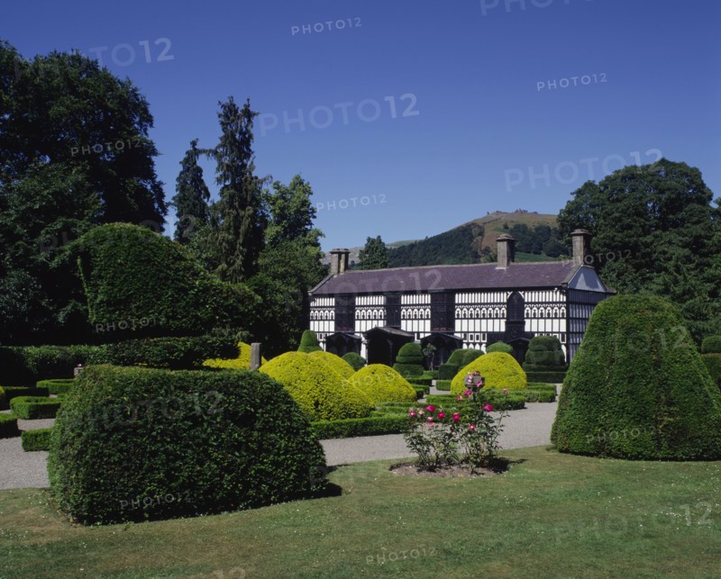 WALES, Clwyd, Llangollen, "Plas Newyd, home of the ladies of Llangollen and formal gardens."
