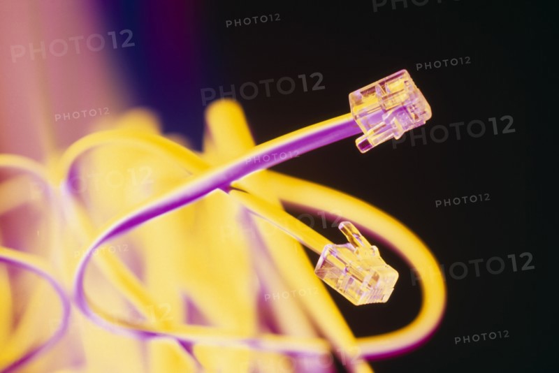 COMMUNICATIONS, Telephone, Detail, Telephone modem connectors.