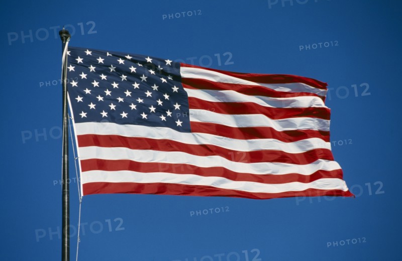 USA, New York , Flags, American Stars and Stripes flag.