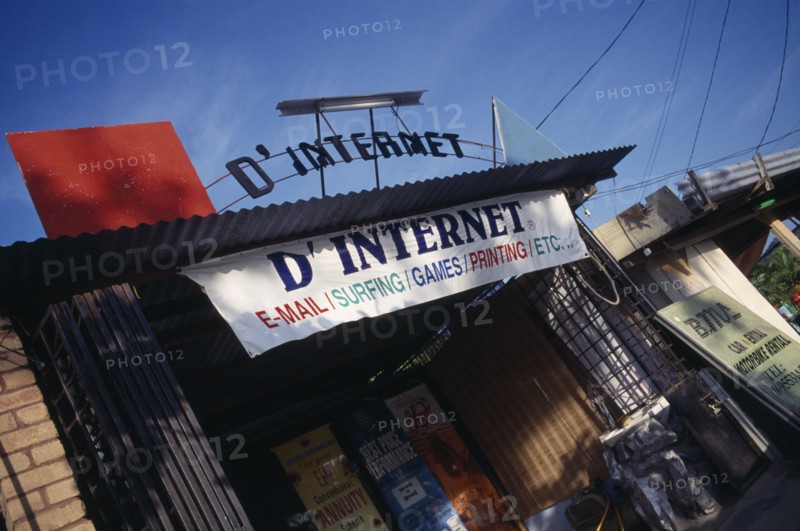 MALAYSIA, Kedah, Langkawi, Exterior of D’Internet cafe in Cenang