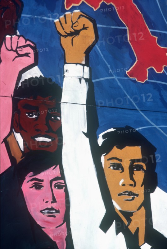 LAOS, Vientiane, Liberation poster at the Vientiane War Museum.