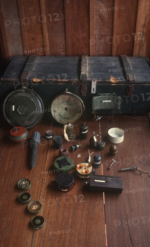 CAMBODIA, Military, Mines and ordnance on display