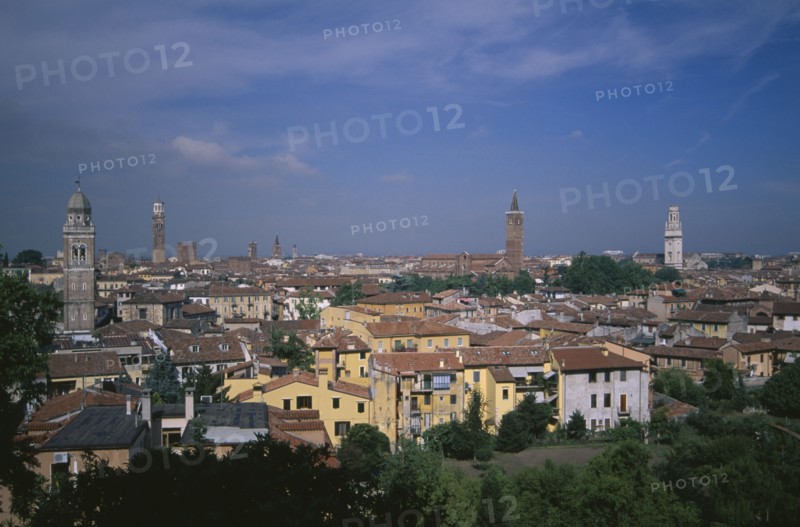 ITALY, Veneto, Verona, View over city rooftops.