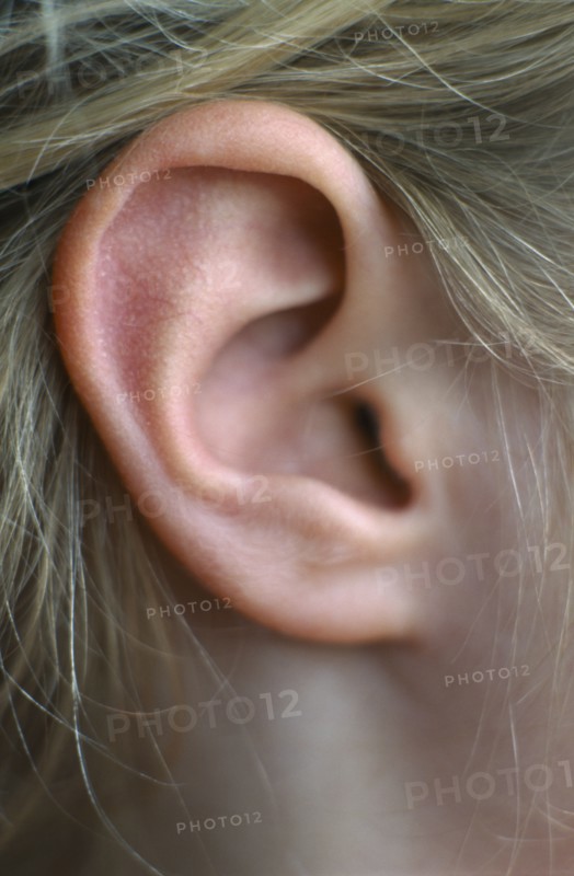 HEALTH, Hearing, Close view of the ear of a seven year old girl.