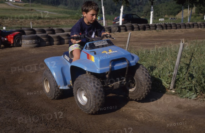 20020464 SPORT Motorbikes Children Young Basque boy near Guernica on a quad bike