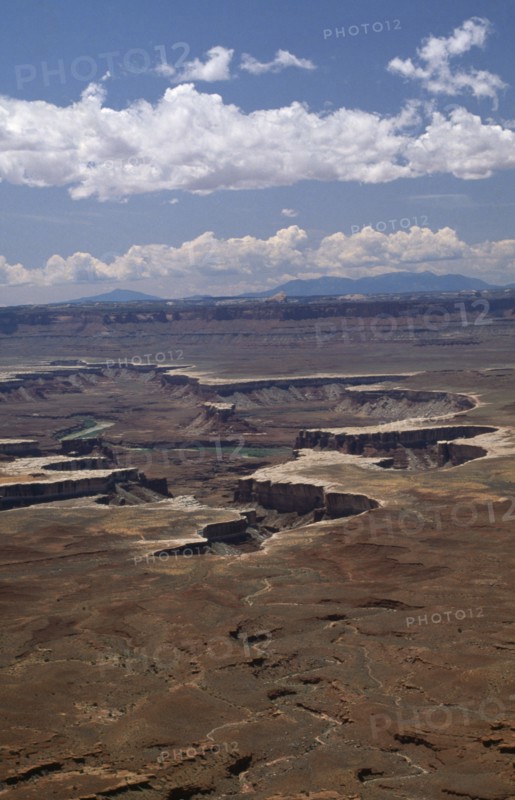 USA, Utah, Canyonlands National Park, Aerial view over Green River set at the bottom of a canyon