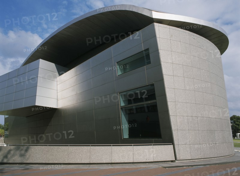 HOLLAND, Noord, Amsterdam, Van Gogh Museum. Exterior of the modern building designed by Gerrit Rietveld.