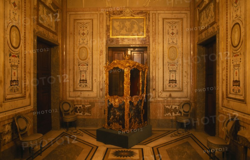 SPAIN, Madrid State, Madrid, Palacio Real or Royal Palace. Small ornate room in the interior of the palace