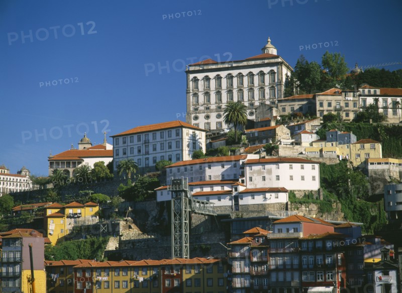 PORTUGAL, Porto, Oporto, View over Ribeira District and Bishops Palace