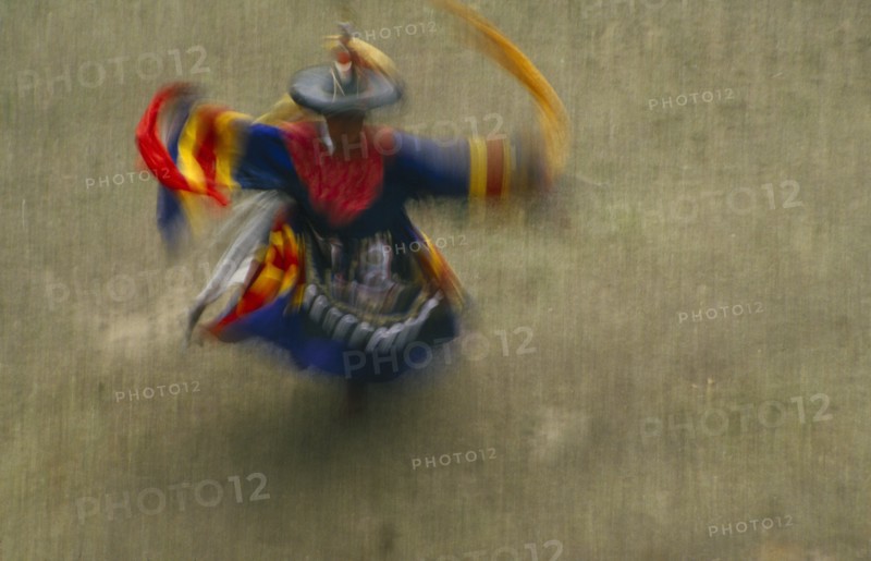 BHUTAN, Tsechu, Dancer at the Heyphu festival