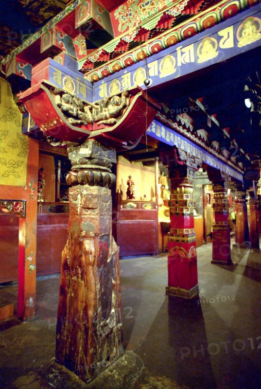 CHINA, Tibet, Lhasa, Colourful Jokhang Temple interior