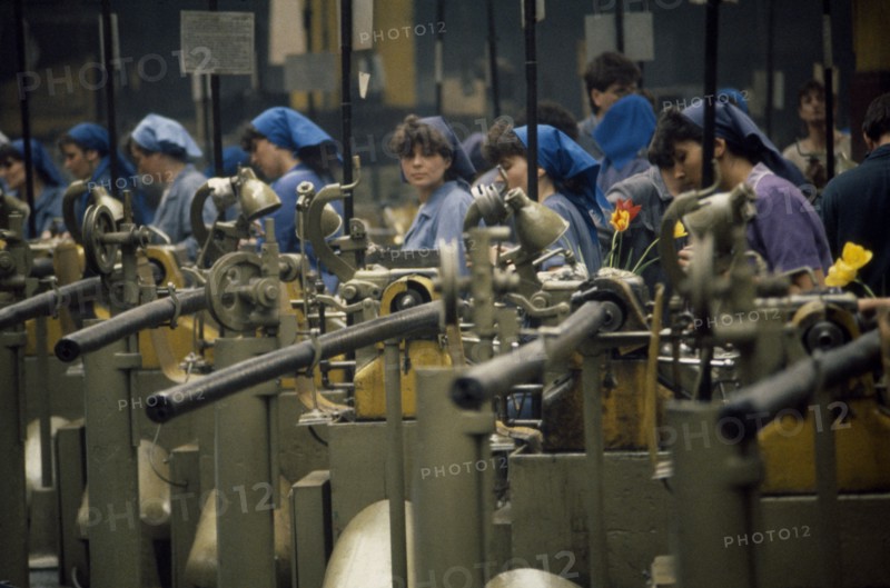 ROMANIA, Bucharest, Women factory workers.
