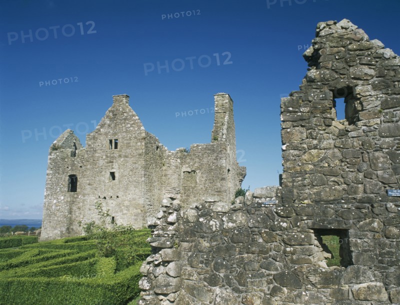NORTHERN IRELAND, County Fermanagh, Tully, Tully Castle. Ruins of a fortified plantation house dating from 1610