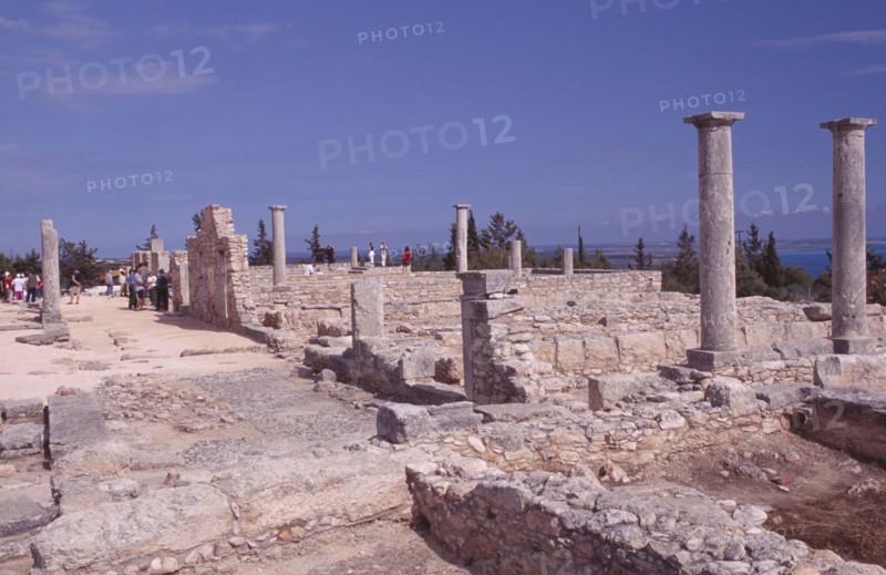 CYPRUS, Kourion, Sanctuary of Apollo Hylates and tourists.