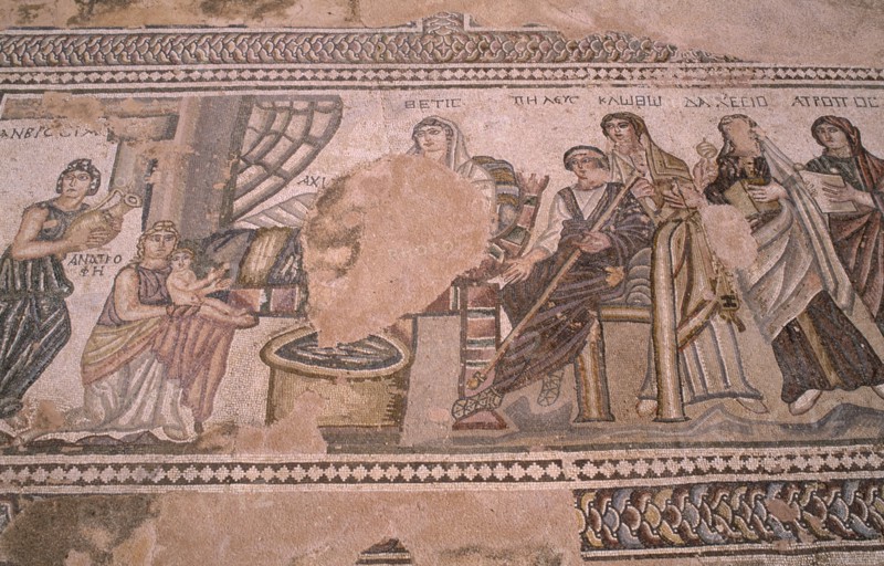 CYPRUS, Paphos, Villa of Theseus.  Detail of mosaic.