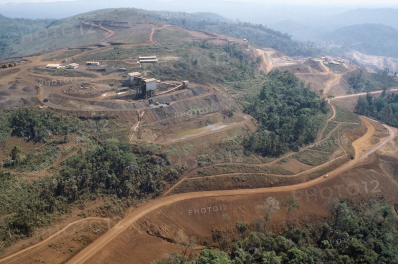 BRAZIL, Para, Carajas, Aerial view over iron mine.