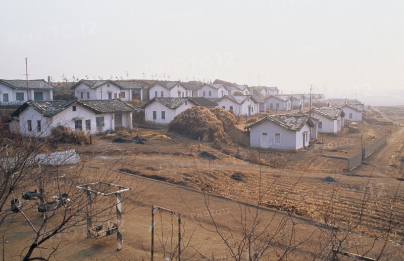 NORTH KOREA, Pyongan Bukto, Pakchon County, Maengjungri collective farm.