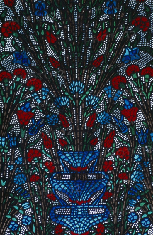 TURKEY, Istanbul, Topkapi Palace.  Detail of stained glass in the Double Kiosk.