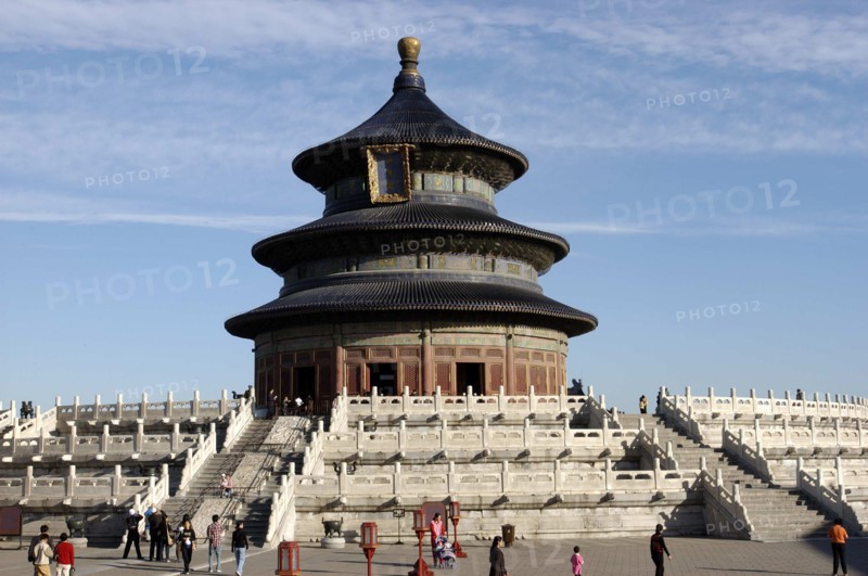 CHINA, Beijing, Tiantan Park, aka The Temple of Heaven. View of the Hall of Prayer for Good Harvests