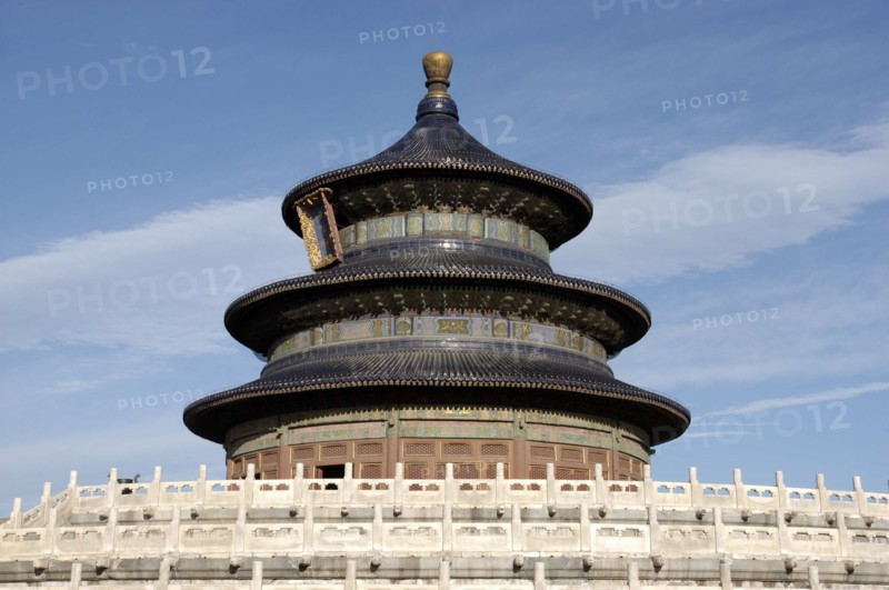 CHINA, Beijing, Tiantan Park, aka The Temple of Heaven. View of the Hall of Prayer for Good Harvests