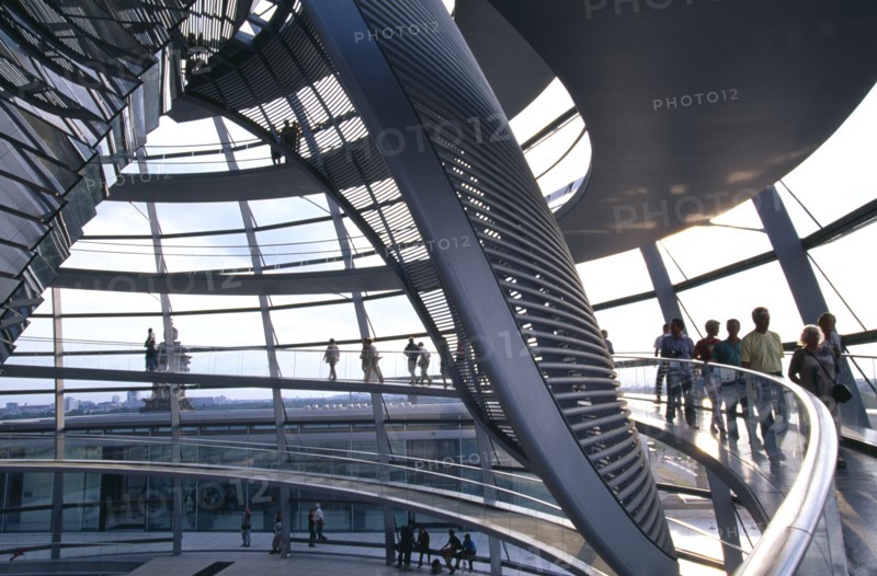 GERMANY, Berlin, Interior detail of the Reichstag dome